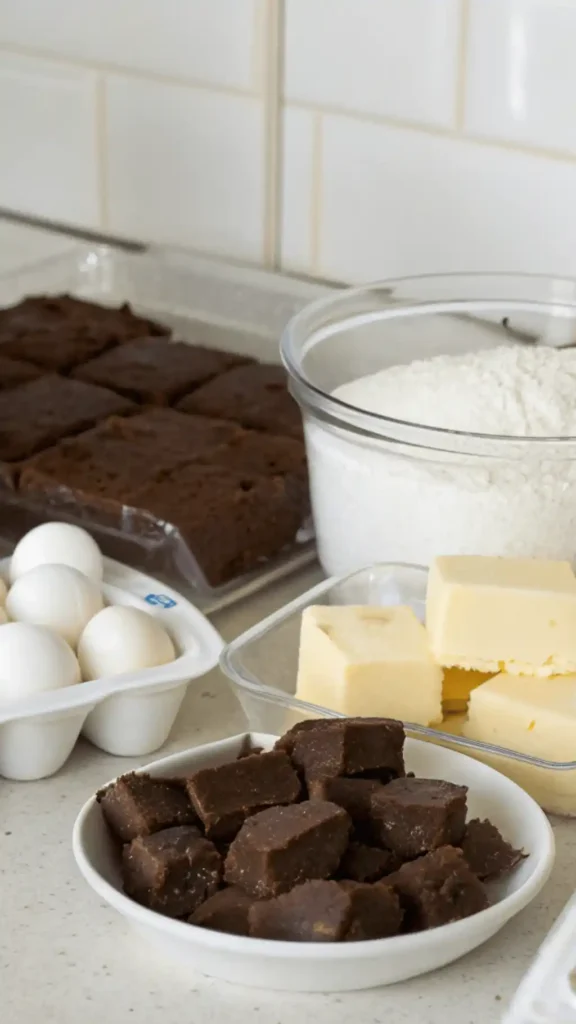 Ingredients for Cheesecake Brownies