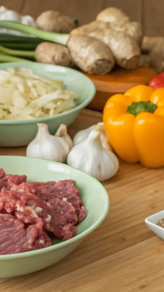 Ingredients for Chinese Ground Beef Cabbage Recipe