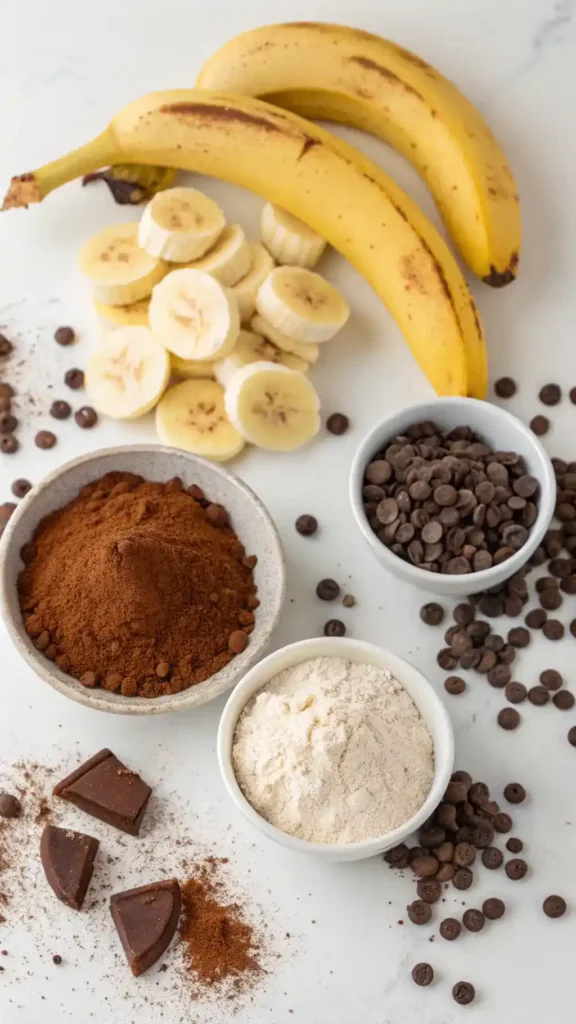Ingredients for Chocolate Banana Bread