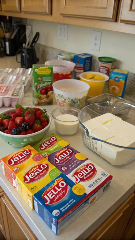 Ingredients for Easter Jell-O Pie
