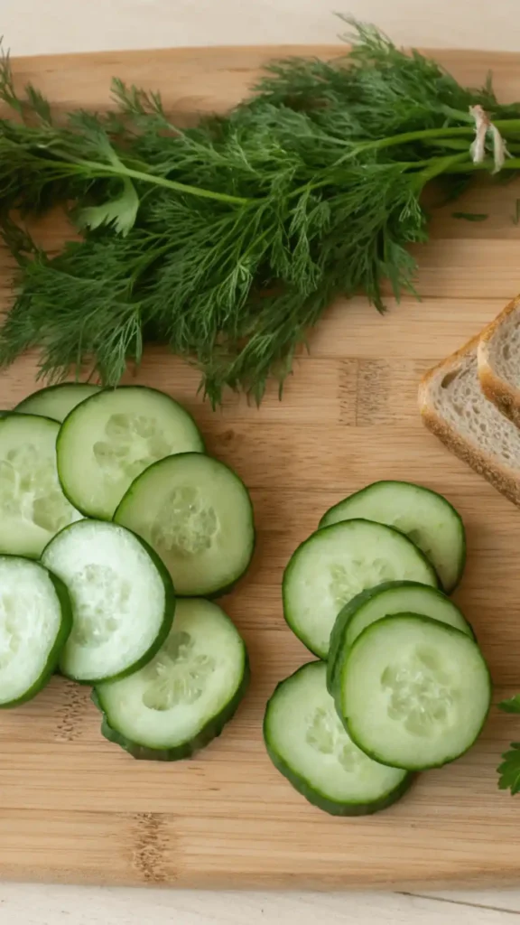 Ingredients for Herbed Cucumber Tea Sandwiches
