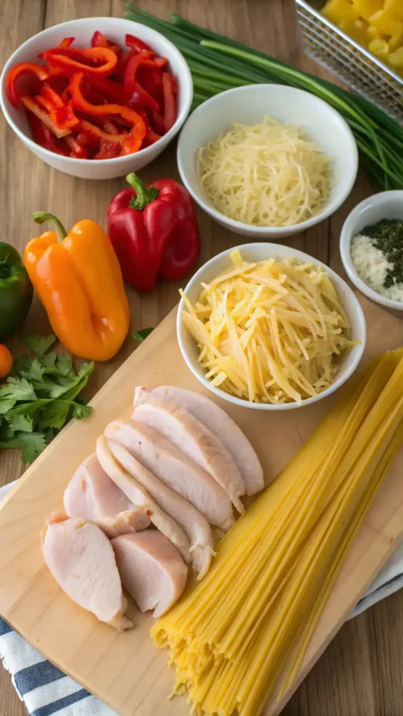 Ingredients for Monterey Chicken Spaghetti Casserole