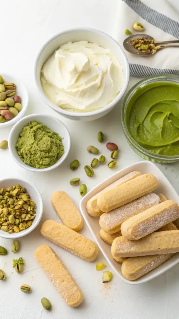 Ingredients for Pistachio Tiramisu