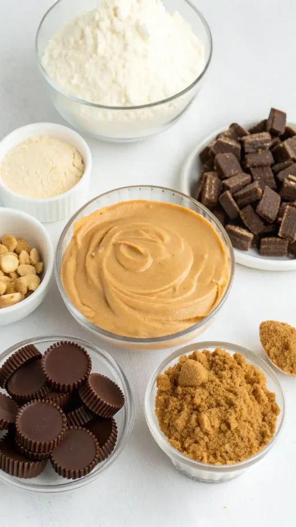 Ingredients for Reese's Peanut Butter Cup Cheesecake