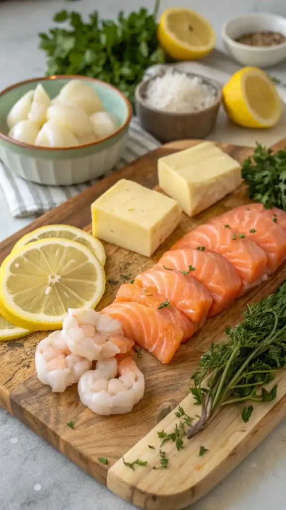 Ingredients for Seafood Garlic Butter Sauce.