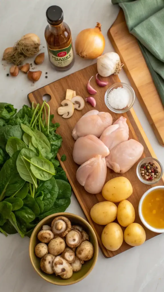 Ingredients for Smothered Chicken