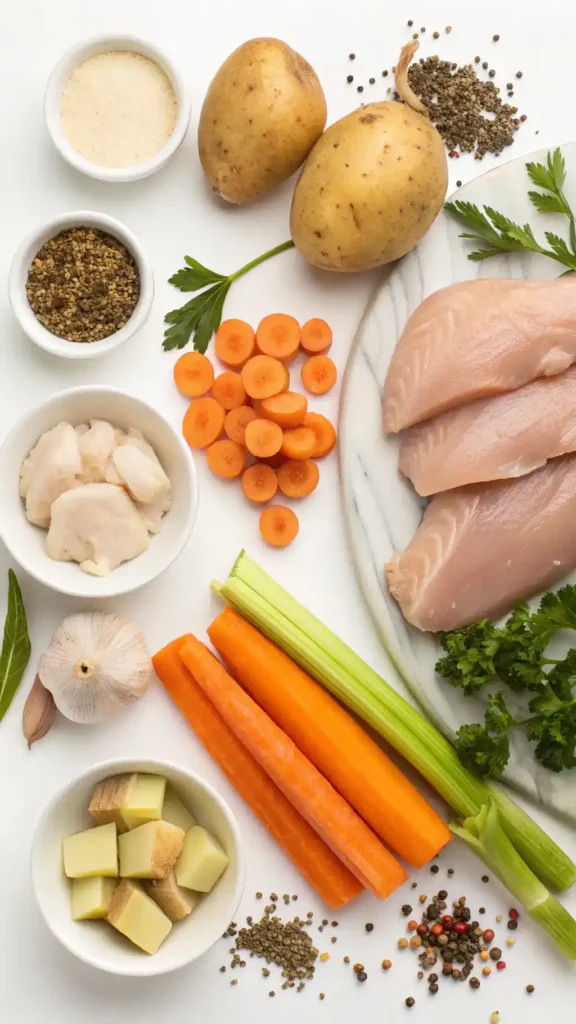 Ingredients for Southern Creamy Chicken Stew