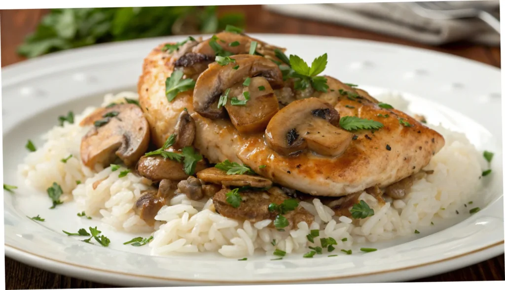 Juicy Tender Chicken with Mushrooms