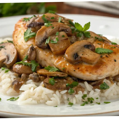 Juicy Tender Chicken with Mushrooms