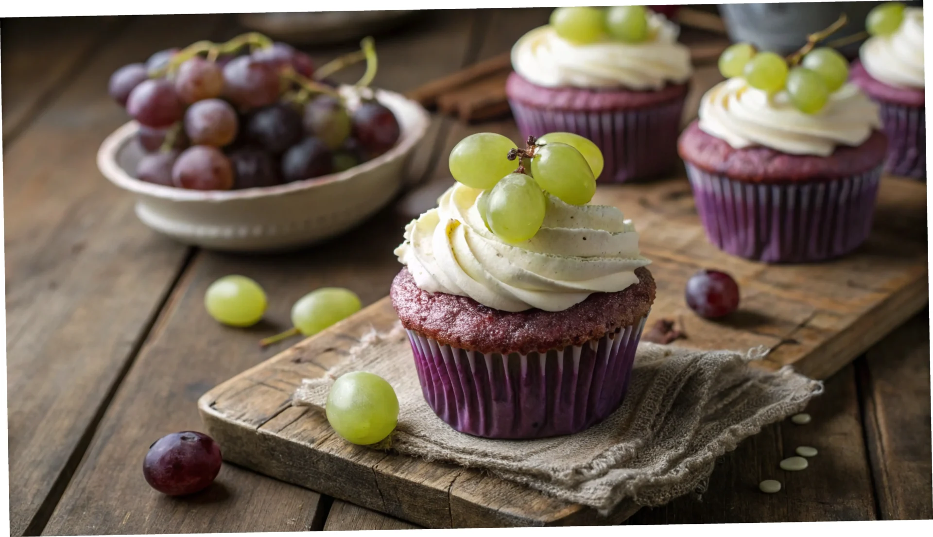 Luscious Grape Crush Cupcakes