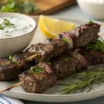 Consider serving them with a refreshing tzatziki sauce, a side of couscous, or a fresh Greek salad. These sides complement the skewers perfectly and enhance the Mediterranean experience.