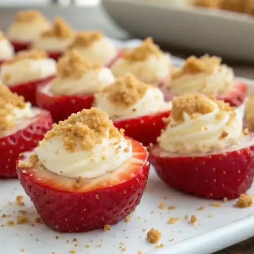 Delicious Mini Cheesecake-Stuffed Strawberries