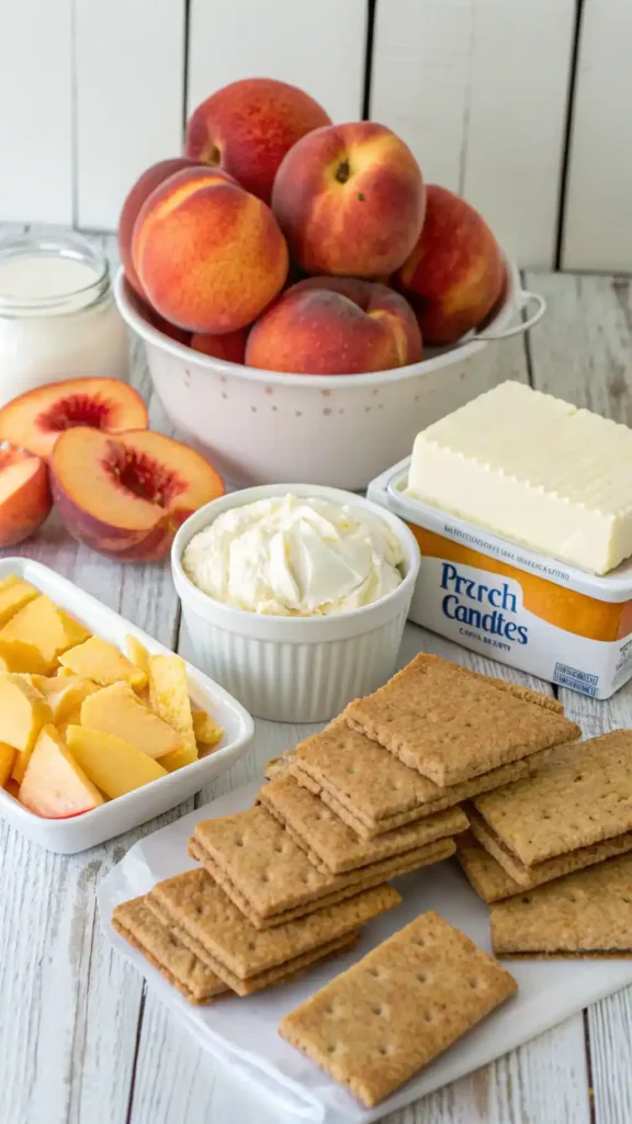 Peach Cobbler Cheesecake Ingredients