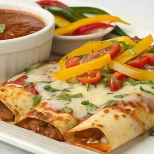 Delicious Pizza Enchiladas ready to serve