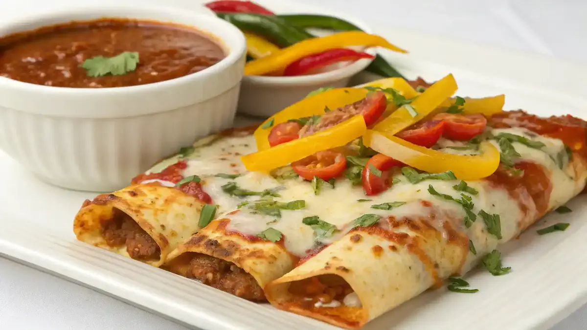 Delicious Pizza Enchiladas ready to serve