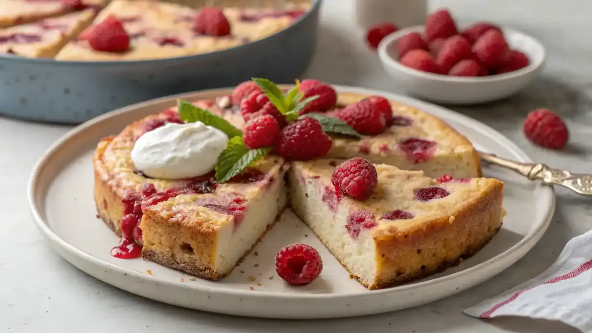 Raspberry Cottage Cheese Breakfast Cake