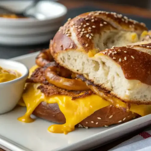 Warm Pretzel Cheese Sandwich